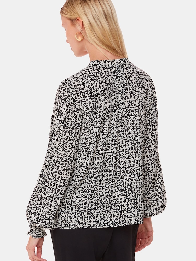 Whistles Black Scribble Print Blouse - Image 2 of 5 Whistles Black Scribble Print Blouse - Image 2 of 5
