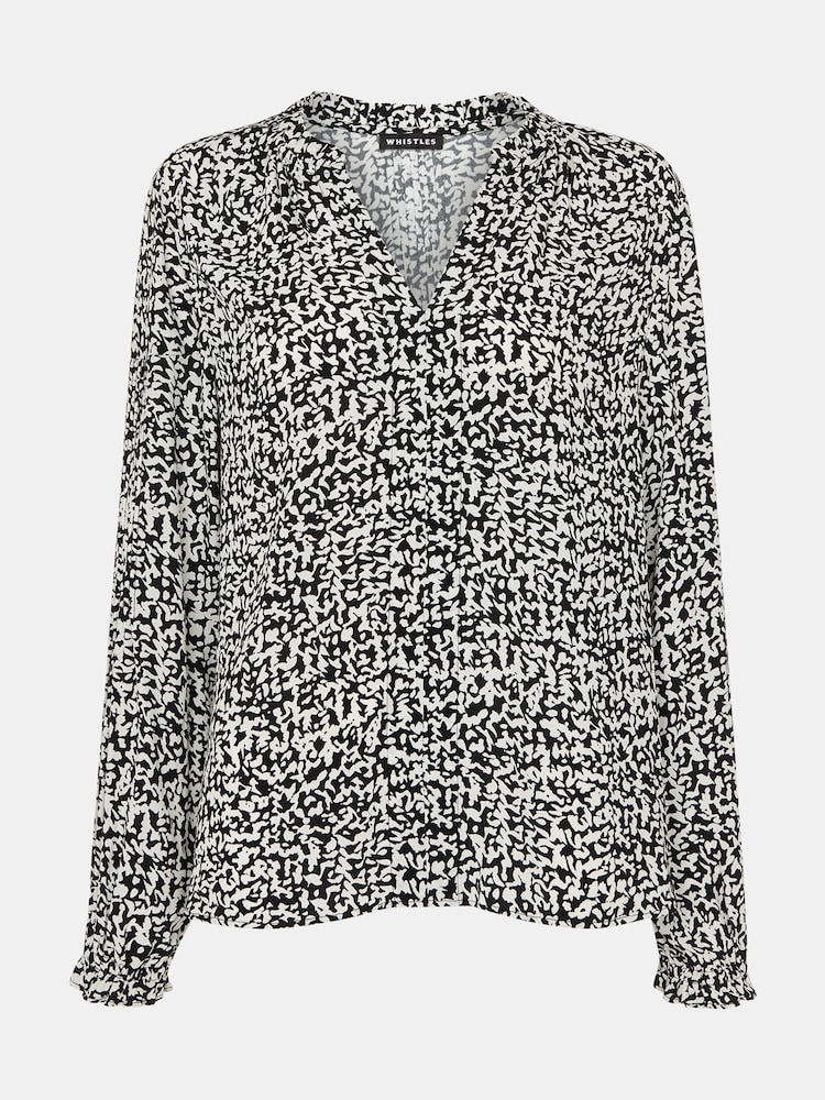 Whistles Black Scribble Print Blouse - Image 5 of 5 Whistles Black Scribble Print Blouse - Image 5 of 5