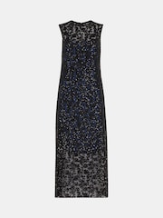 Whistles Lyra schwarzes Kleid mit Floralmuster und Pailletten - Bild 4 von 5