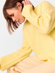 Whistles Yellow Wool Ribbed Cuff Knit Jumper - Image 5 of 6