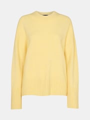 Whistles Yellow Wool Ribbed Cuff Knit Jumper - Image 6 of 6