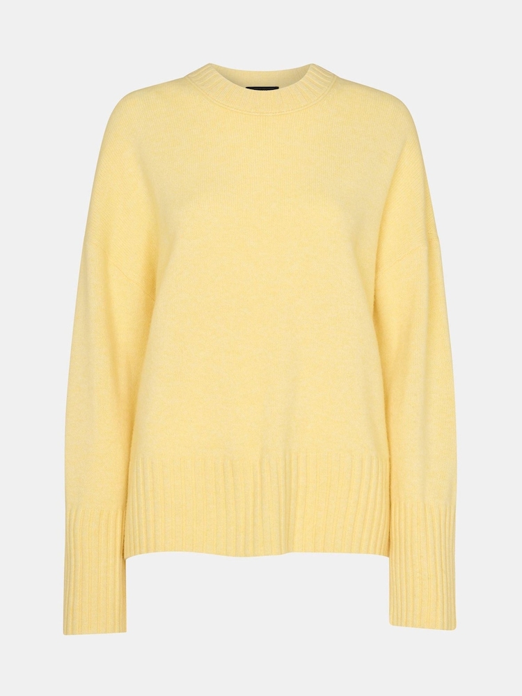 Whistles Yellow Wool Ribbed Cuff Knit Jumper - Image 6 of 6