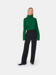 Whistles Maria Fluid Crepe Black Trousers - Image 1 of 5