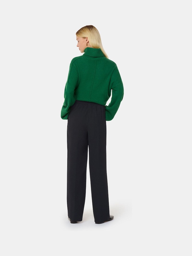 Whistles Maria Fluid Crepe Black Trousers - Image 2 of 5