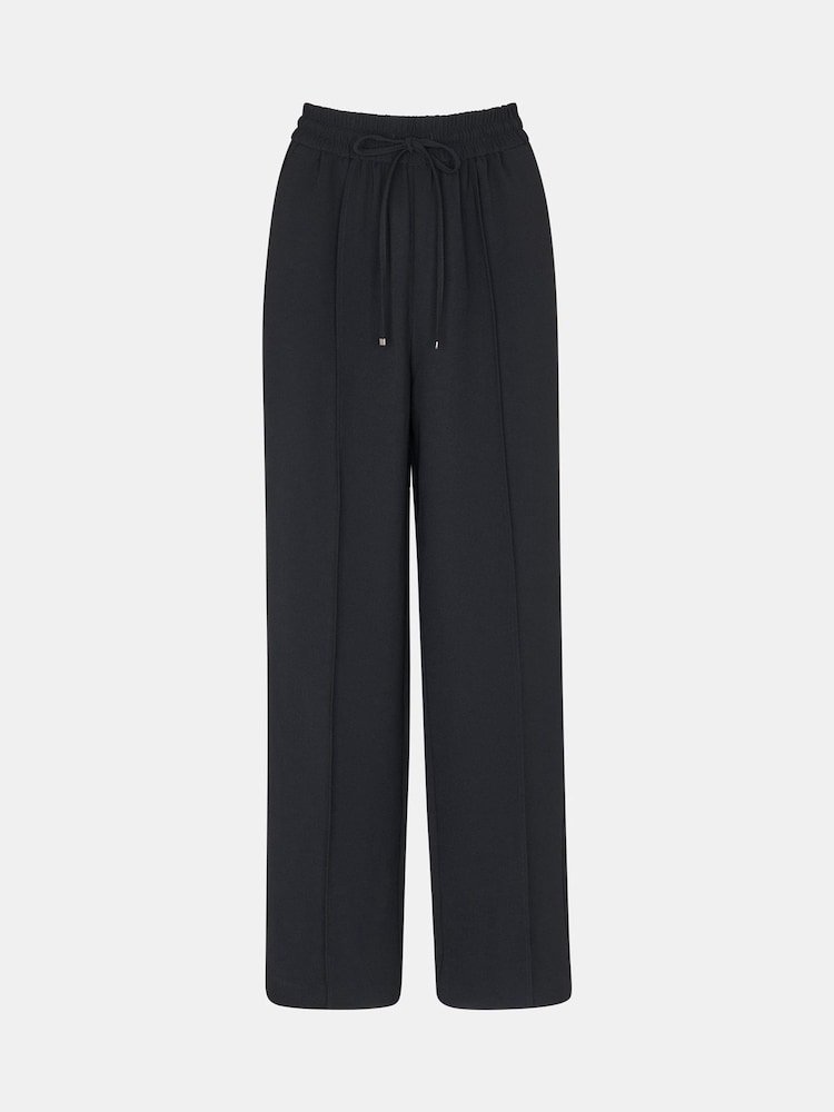Whistles Maria Fluid Crepe Black Trousers - Image 5 of 5