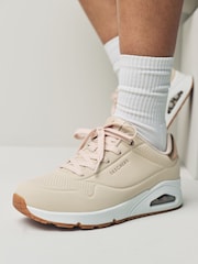 Skechers Natural Womens Standard Fit Uno Trainers - Image 1 of 7