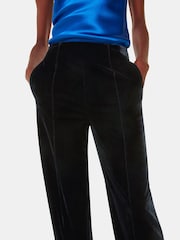 Whistles Black Velvet Full Length Trousers - Image 4 of 5