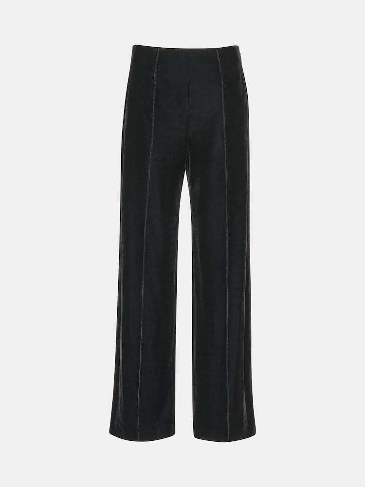 Whistles Black Velvet Full Length Trousers - Image 5 of 5 Whistles Black Velvet Full Length Trousers - Image 5 of 5