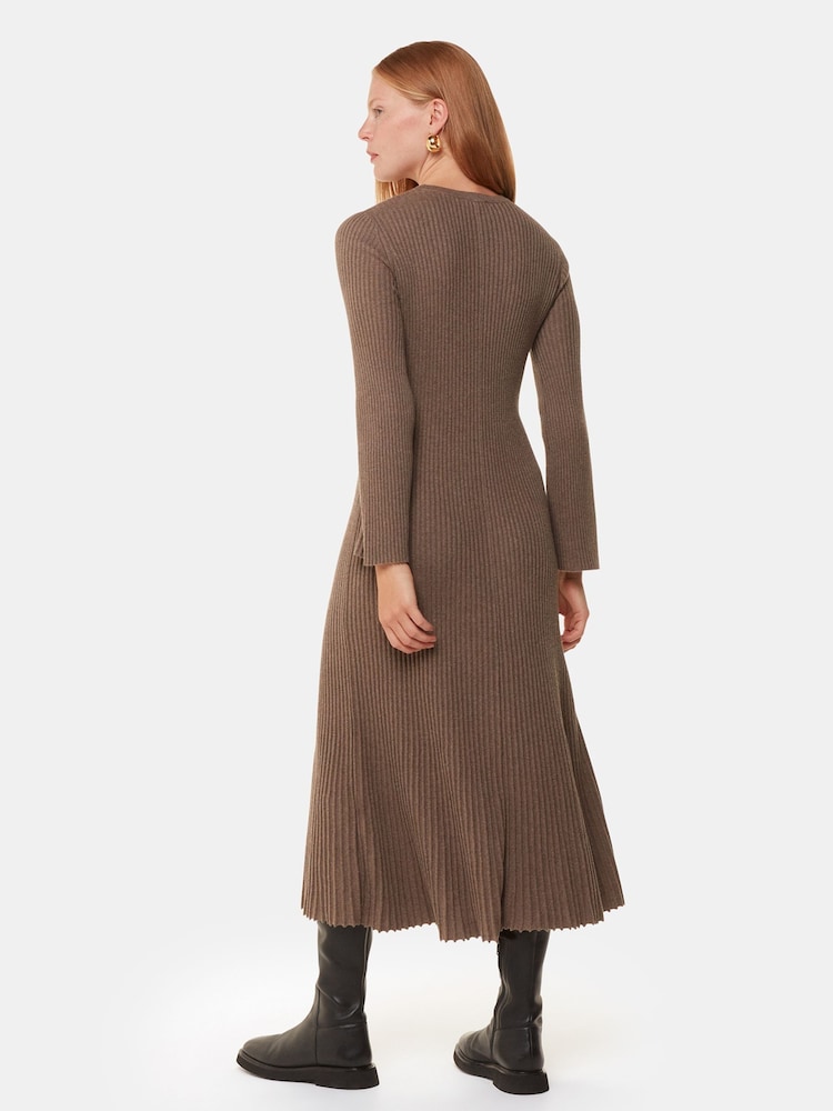Whistles Nude Willow Ribbed Knit Dress - Image 2 of 5