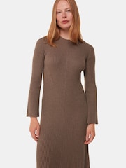 Whistles Nude Willow Ribbed Knit Dress - Image 3 of 5