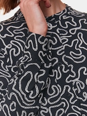 Whistles Black Chain Print Blouses - Image 4 of 5