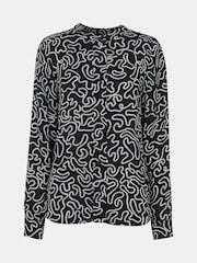 Whistles Black Chain Print Blouses - Image 5 of 5