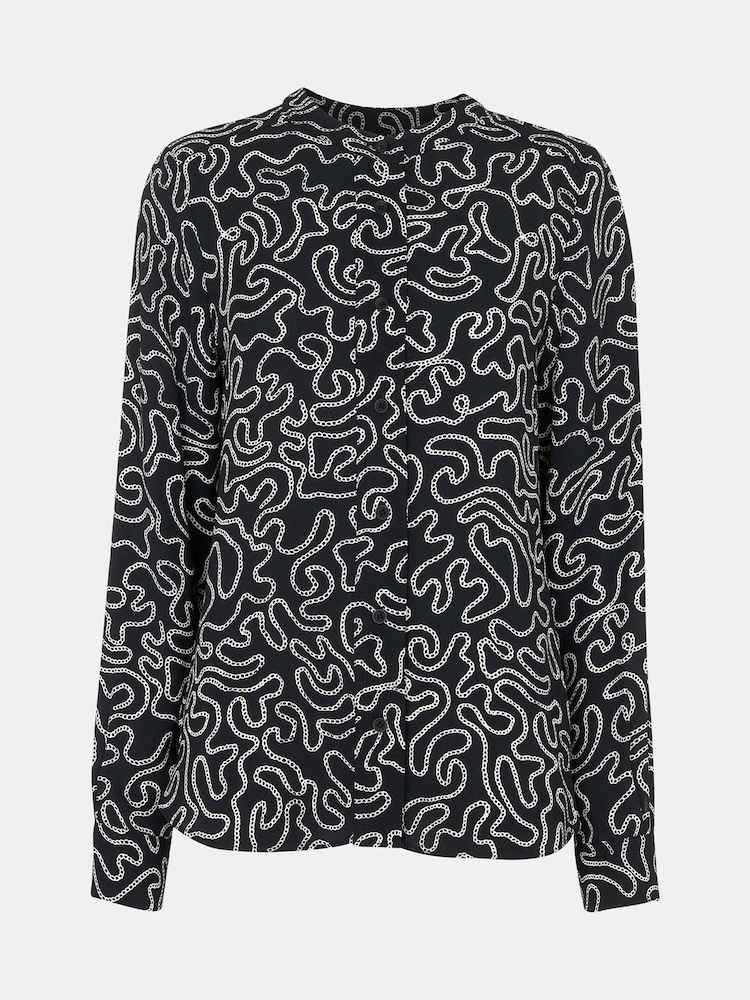Whistles Black Chain Print Blouses - Image 5 of 5