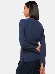 Whistles Blue Twist Front Textured Top - Image 2 of 5