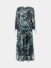 Whistles Green Misty Leopard Print Dress - Image 5 of 5