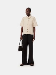 Whistles Cream Jade Short Sleeve Denim Shirt - Image 1 of 5