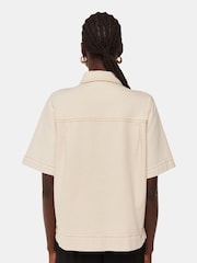 Whistles Cream Jade Short Sleeve Denim Shirt - Image 2 of 5