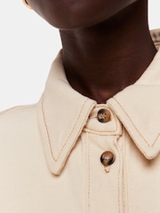 Whistles Cream Jade Short Sleeve Denim Shirt - Image 3 of 5