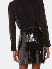 Whistles Black Sword Sequin Mini Skirt - Image 1 of 6