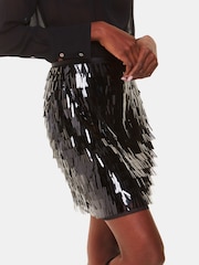 Whistles Black Sword Sequin Mini Skirt - Image 3 of 6