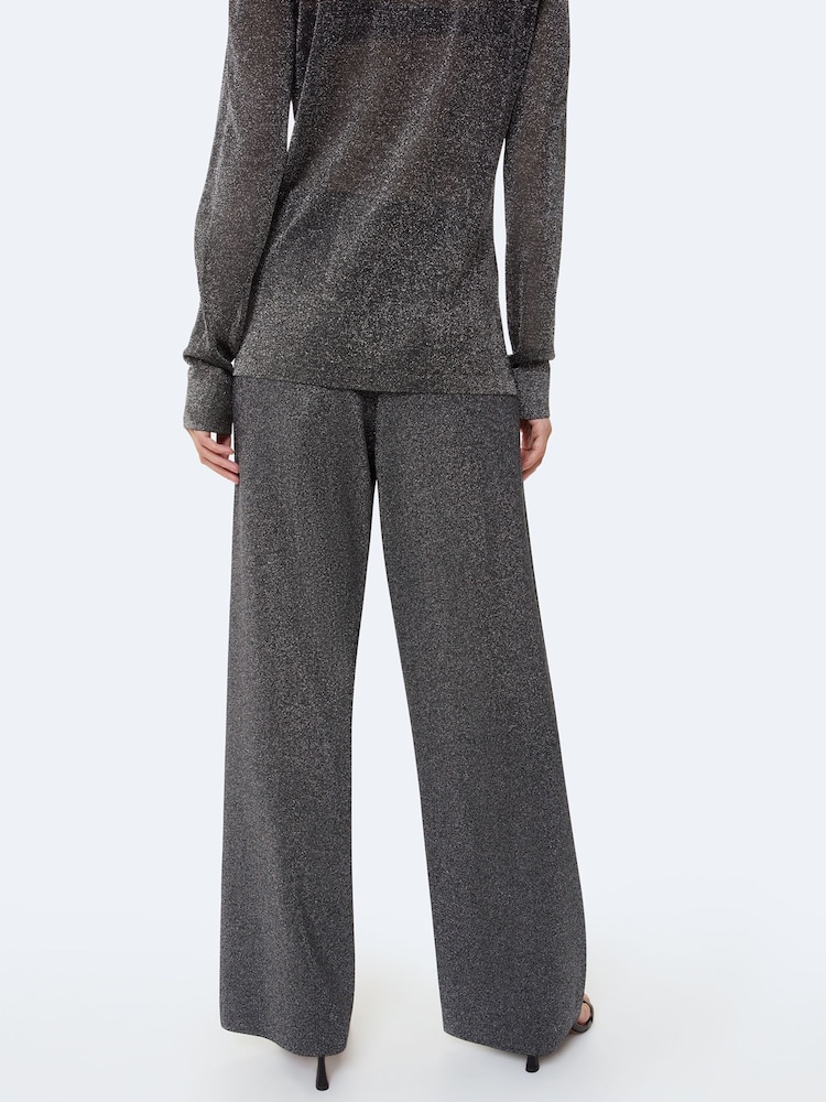Whistles Black Sparkle Knitted Trousers - Image 2 of 5