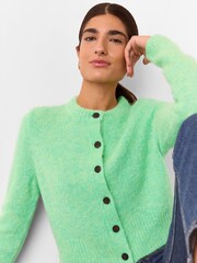 Whistles Green Alpaca Crew Neck Cardigan - Image 3 of 5