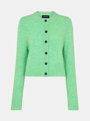 Whistles Green Alpaca Crew Neck Cardigan - Image 5 of 5
