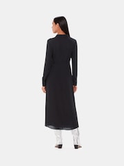 Whistles Black Lea Ruffle Front Dress - Image 2 of 5