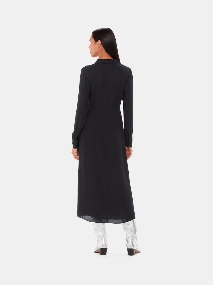 Whistles Black Lea Ruffle Front Dress - Image 2 of 5