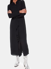 Whistles Black Lea Ruffle Front Dress - Image 4 of 5