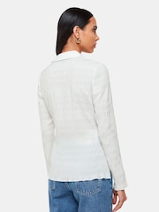 Whistles White Plisse Button Front Shirt - Image 2 of 5
