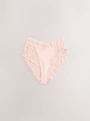 Light Pink High Rise High Leg Ultimate Comfort Lace Knickers 2 Pack - Image 6 of 9