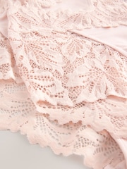 Light Pink High Rise High Leg Ultimate Comfort Lace Knickers 2 Pack - Image 8 of 9