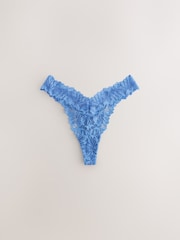 Blue Thong Ultimate Comfort Lace Knickers 2 Pack - Image 6 of 8