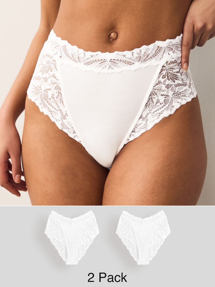 Blanc - Lot de culottes en dentelle Ultimate Comfort 2 - Image 1 of 9
