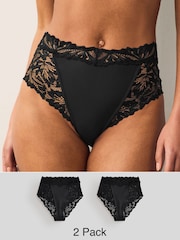 Zwart - Ultimate Comfort kanten slip verpakking van 2 - Image 1 of 10