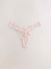 Light Pink Thong Ultimate Comfort Lace Knickers 2 Pack - Image 6 of 8