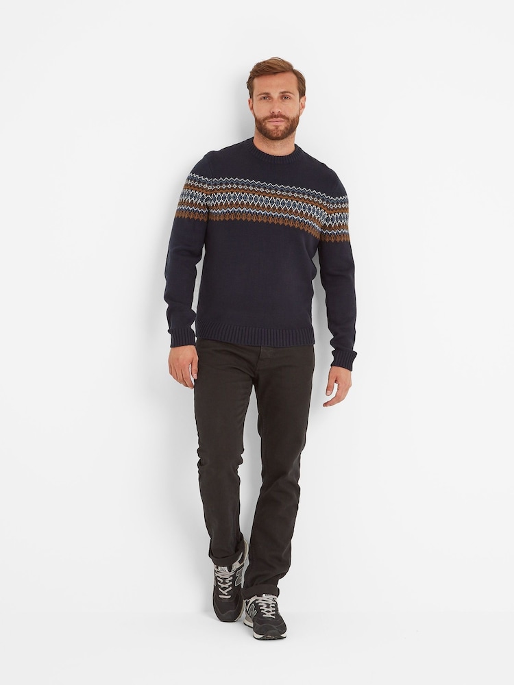 Tog 24 Blue Mens Reece Knitted Jumper - Image 1 of 5