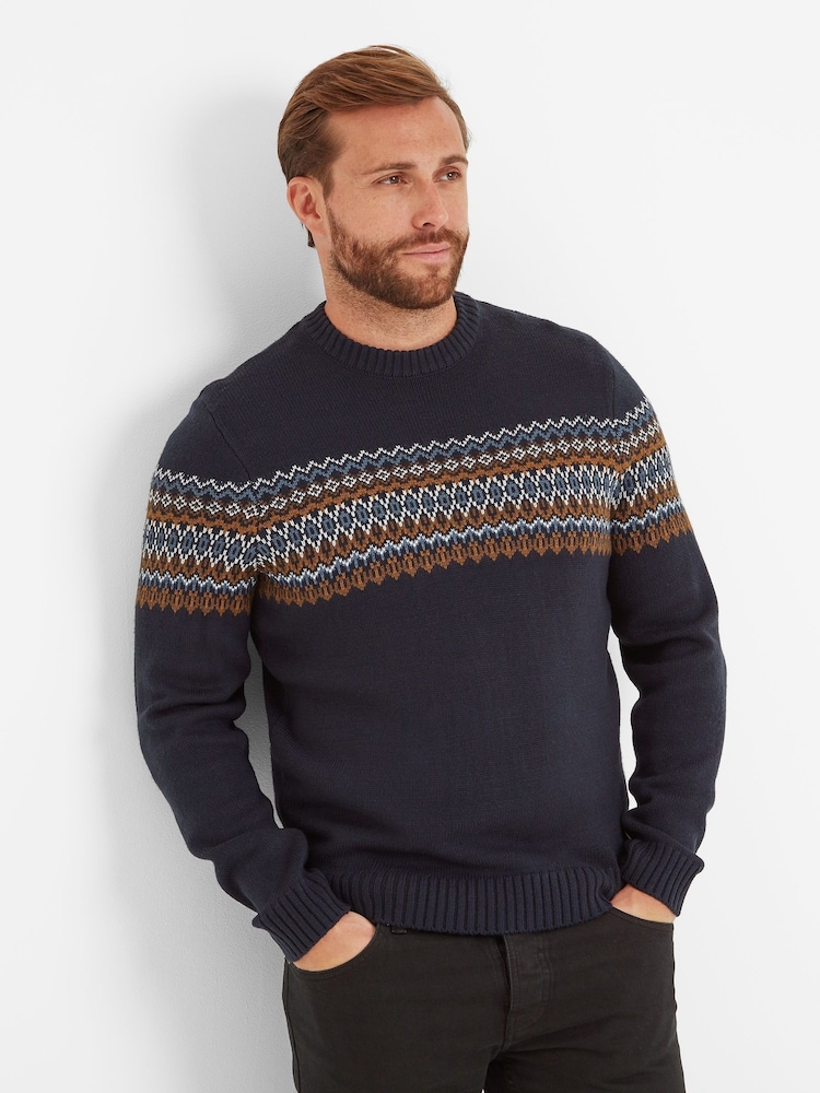 Tog 24 Blue Mens Reece Knitted Jumper - Image 2 of 5