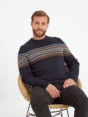 Tog 24 Blue Mens Reece Knitted Jumper - Image 4 of 5