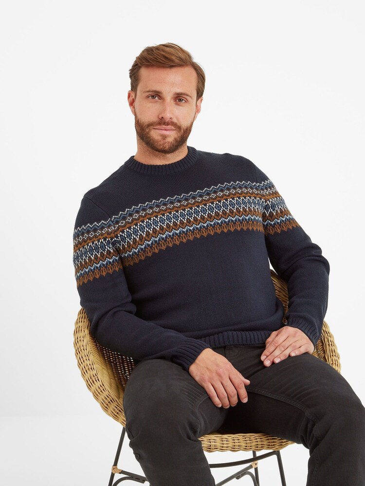 Tog 24 Blue Mens Reece Knitted Jumper - Image 4 of 5