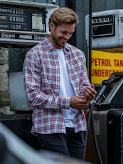 Tog 24 Red Mens Zale Port Check 100% Cotton Shirt - Image 1 of 6