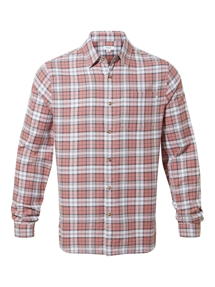 Tog 24 Red Mens Zale Port Check 100% Cotton Shirt - Image 6 of 6