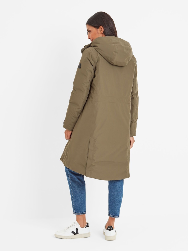 Tog 24 Green Reiner Womens Waterproof Parka Washed Hooded Coat - Image 5 of 8