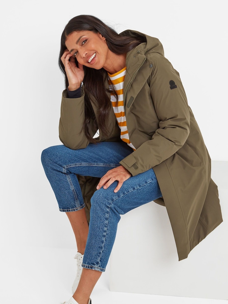 Tog 24 Green Reiner Womens Waterproof Parka Washed Hooded Coat - Image 6 of 8
