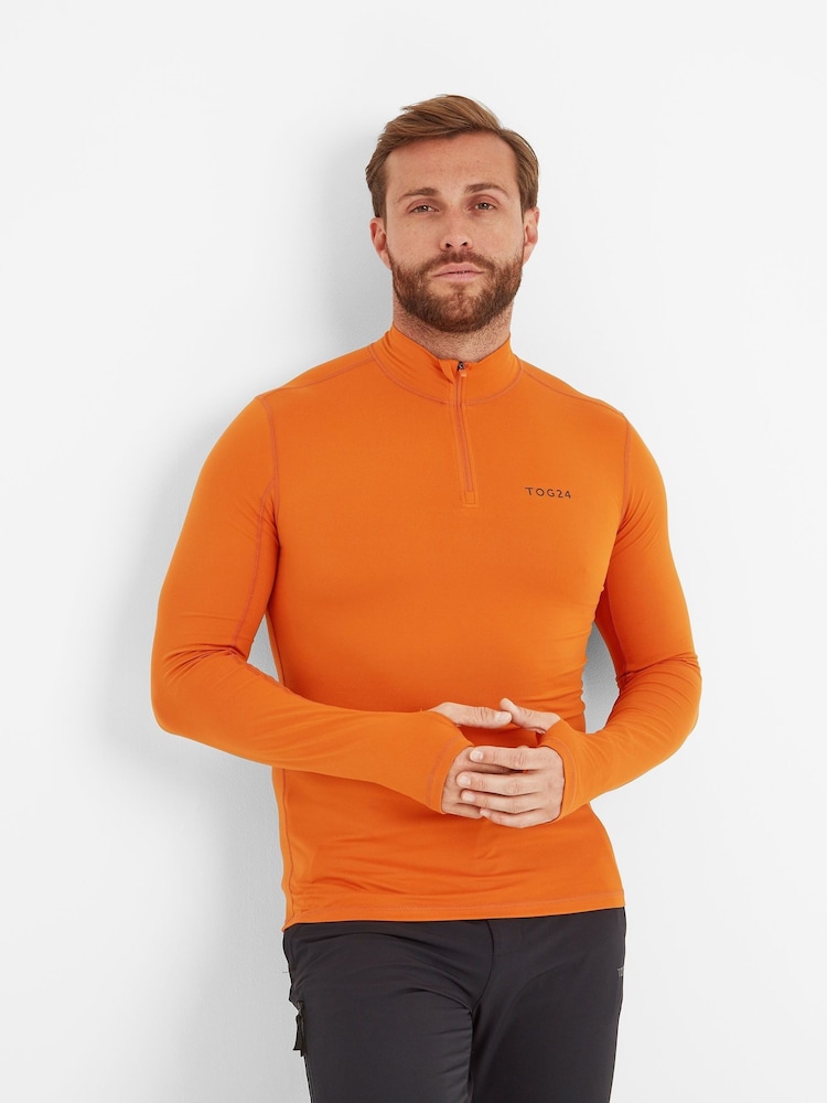 Tog 24 Orange Snowdon Thermal Quarter Zip Saga T-Shirt - Image 2 of 5