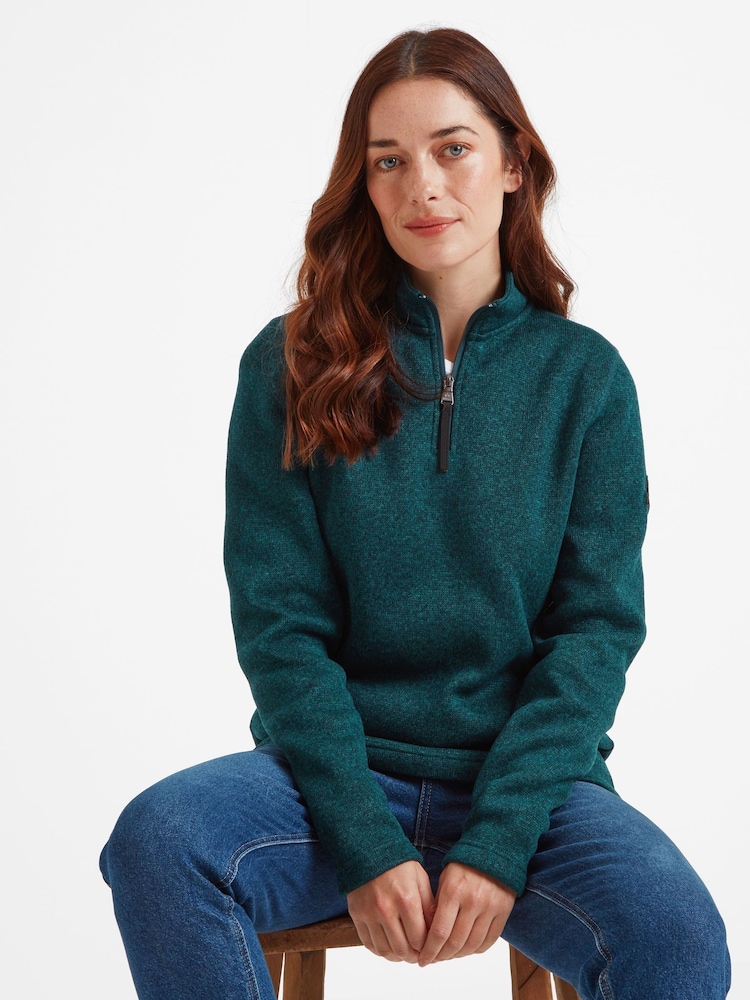 Tog 24 Blue Womens Pearson Knitlook Zipneck Deep Fleece - Image 4 of 6