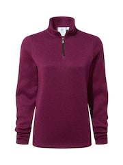 Morado - Forro polar grueso con cremallera en el cuello de efecto punto para mujer de 24 tog de Pearson - Imagen 6 de 6