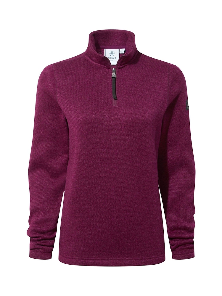 Morado - Forro polar grueso con cremallera en el cuello de efecto punto para mujer de 24 tog de Pearson - Imagen 6 de 6