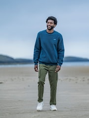 Tog 24 Green Todd Mens Sherpa Sweat Petrol Jumper - Image 1 of 8